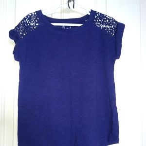 Cherokee Lace Trim Shoulder T-Shirt